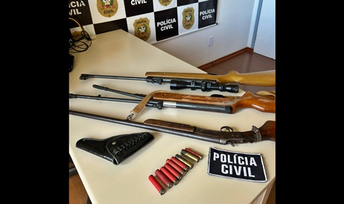 Polícia Civil cumpre mandado e apreende armas de fogo no interior de Calmon